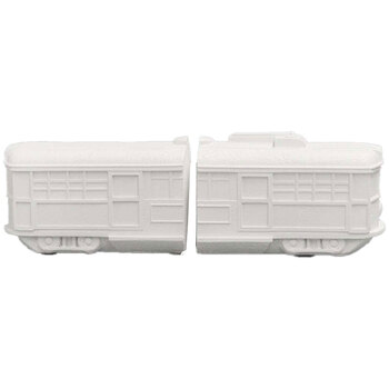 White Moose Tram Bookends Home/Living Room Decor - White