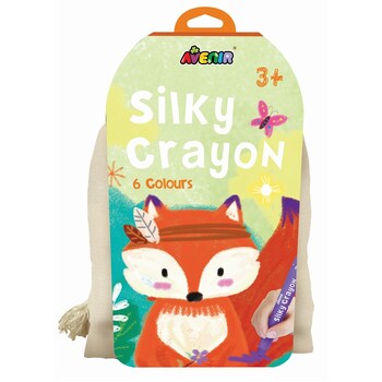 6pc Avenir Fox Silky Crayons w/ Canvas Bag Kids 3y+