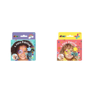 2pc Avenir Face Painting Butterfly and Rainbow Art & Craft Kids Toy Set 3y+