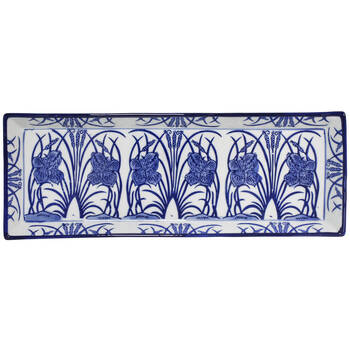 LVD Porcelain Rectangular Plate Trinket Display Tray 35x13cm Iris/Rush