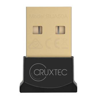 Cruxtec Gold Plated Bluetooth Dongle 5.0 Nano USB Adapter - Black