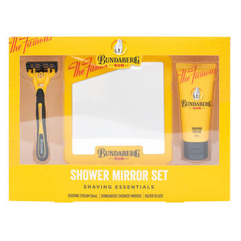 3pc Bundaberg Shower Mirror Set Mens Shaving Essentials Set