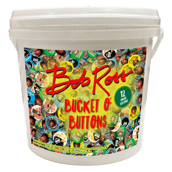 144pc Aquarius 3.17cm Bob Ross Buttons Assorted Design Badges