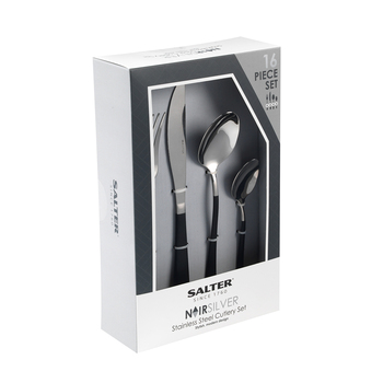 16pc Salter Noir Silver Cutlery Set