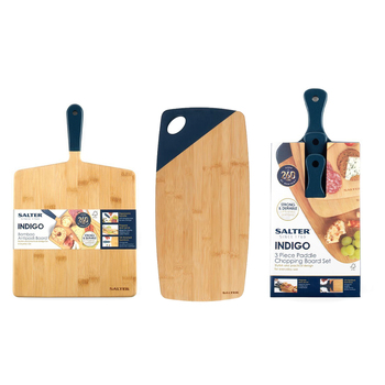 5PK Salter Bamboo Chopping Board/Serving Board Combo Set
