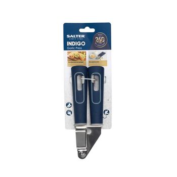 Salter Indigo Food/Cooking Garlic Press w/ Silicone handle