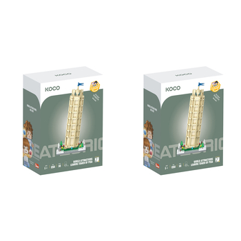 2x 548pc Koco Leaning Tower of Pisa Kids/Children Building Bricks Toy 6y+