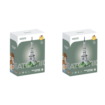 2x 538pc Koco Eiffel Tower Kids/Children Building Bricks Toy 6y+
