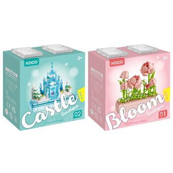 381pc Koco Ice/Snow Castle amd 349pc Preserved Fresh Flower Rose Kids Toy 6y+