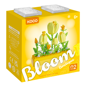 295pc Koco Preserved Fresh Flower Tulip Kids Building Bricks Toy 6y+