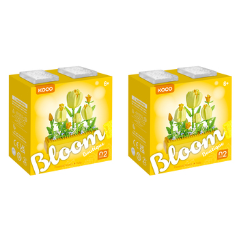 2x 295pc Koco Preserved Fresh Flower Tulip Kids Building Bricks Toy 6y+