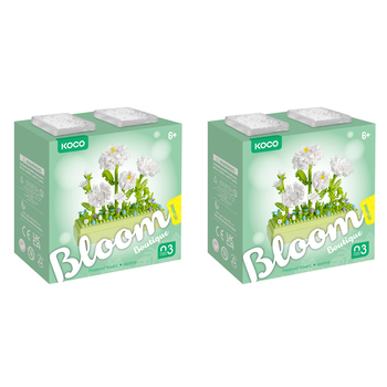 2x 285pc Koco Preserved Fresh Flower Jasmine Kids Building Bricks Toy 6y+