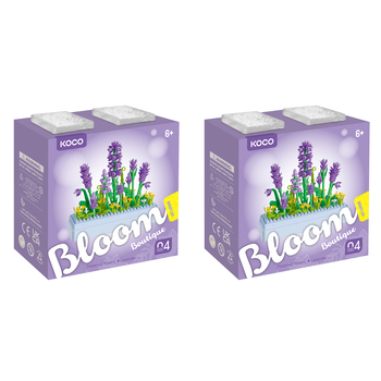 2x 239pc Koco Preserved Fresh Flower Lavender Kids Building Bricks Toy 6y+