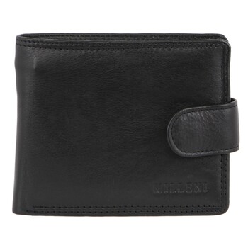 Milleni Mens Leather Tab Wallet Black