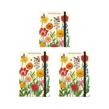 3PK Cavallini Notebook Writing Stationery Small - Flower Garden
