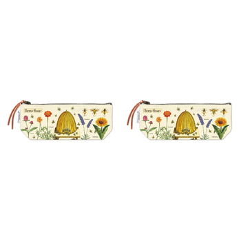 2PK Cavallini Cotton Hand Carry Mini Pouch Organiser 10x23cm - Bees & Honey