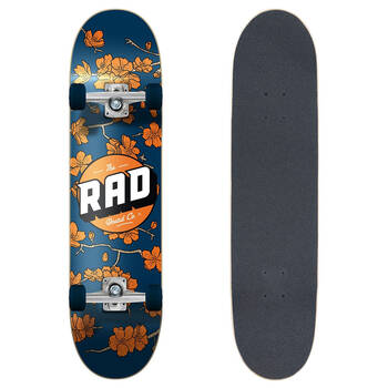Rad Board Co Complete Skateboard Dude Crew Cherry Blossom Navy/Orange 7.5in