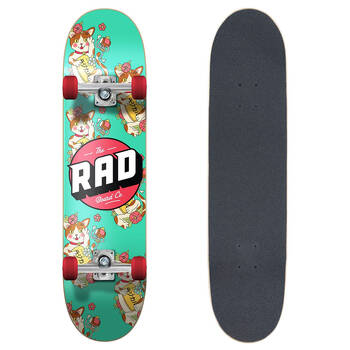 Rad Board Co Complete Skateboard Dude Crew Lucky Cat Jade 7.75in