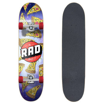 Rad Board Co Dude Crew Complete Skateboard Pizza Galaxy 7.75in