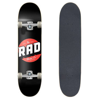 Rad Board Co Complete Skateboard Progressive Logo Classic Black 8in