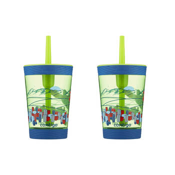 2PK Contigo Tumbler Superhero Spill Proof Kids Drinking Sippy Cup w/ Straw 414ml 3y+