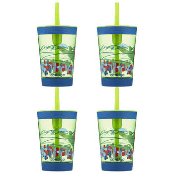 4PK Contigo Tumbler Superhero Spill Proof Kids Drinking Sippy Cup w/ Straw 414ml 3y+