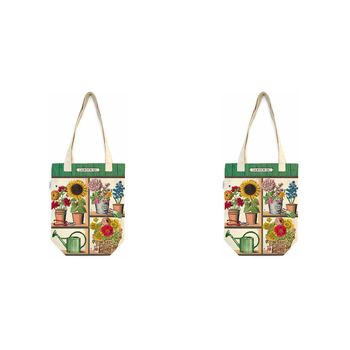 2PK Cavallini Cotton Carry All Tote Bag 33x40cm - Gardening