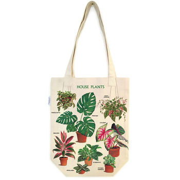 Cavallini Cotton Carry All Tote Bag 33x40cm - House Plants