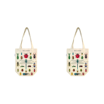 2PK Cavallini Cotton Carry All Tote Bag 33x40cm - Bugs & Insects