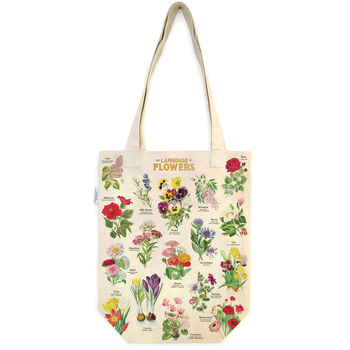 Cavallini Cotton Carry All Tote Bag 33x40cm - Language of Flowers