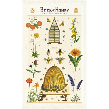 Cavallini Cotton Kitchen Tea Towel 48x80cm - Bees & Honey
