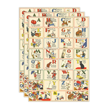 3PK Cavallini Paper Poster Prints/Gift Wrap 50x70cm - ABC’s
