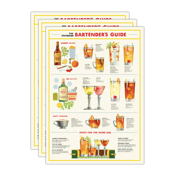 3PK Cavallini Paper Poster Prints/Gift Wrap 50x70cm - Bartenders Chart