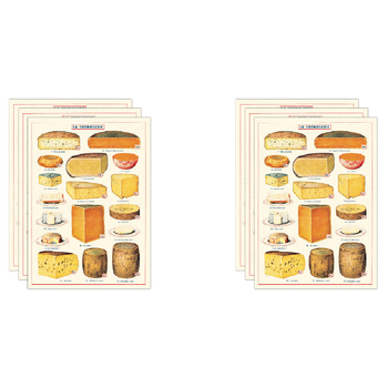 6PK Cavallini Paper Poster Prints/Gift Wrap 50x70cm - Cheese