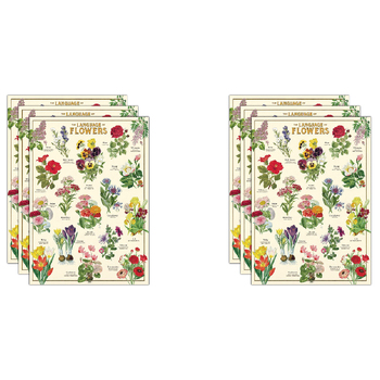 6PK Cavallini Paper Poster Prints/Gift Wrap 50x70cm - Language Flowers