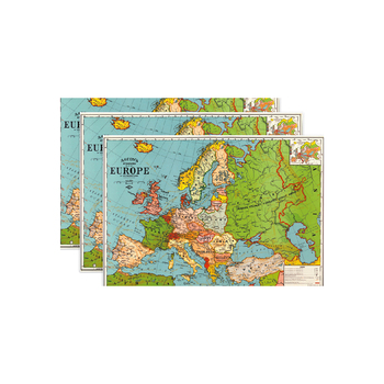 3PK Cavallini Paper Poster Prints/Gift Wrap 70x50cm - Map Europe 3