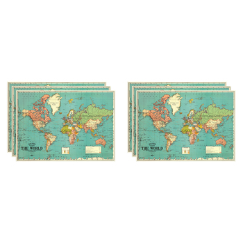6PK Cavallini Paper Poster Prints/Gift Wrap 70x50cm - Map World 4