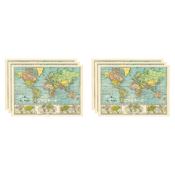 6PK Cavallini Paper Poster Prints/Gift Wrap 70x50cm - Map World 6