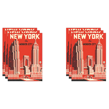 6PK Cavallini Paper Poster Prints/Gift Wrap 50x70cm - New York Wonder City