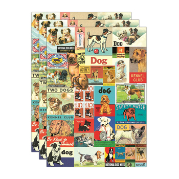 3PK Cavallini Paper Poster Prints/Gift Wrap 50x70cm - Vintage Dogs