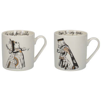 2pc Mikasa x V & A Alice In Wonderland His and Hers Coffee Drinking Mug Set