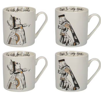 2PK 2pc Mikasa x V & A Alice In Wonderland His and Hers Coffee Drinking Mug Set