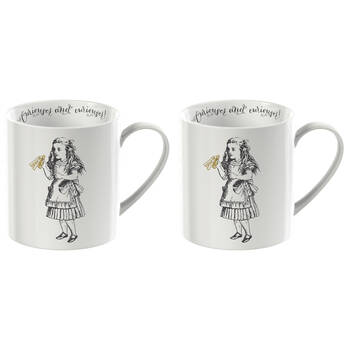 2PK Mikasa x V & A Alice In Wonderland Coffee Drinking Mug Alice 350mL