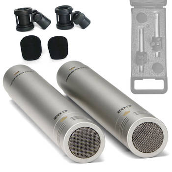 Samson C02 2Pack Condenser Pencil Microphones/Mic Clip/Case For Gig/Live/Studio