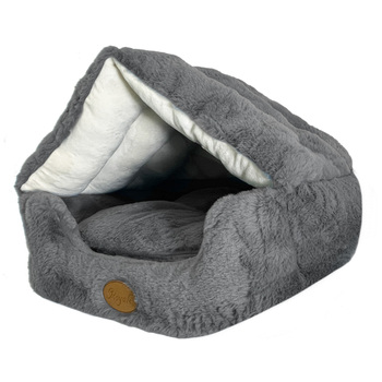 Royale 45cm House Cat Igloo Bed Plush Dark Grey