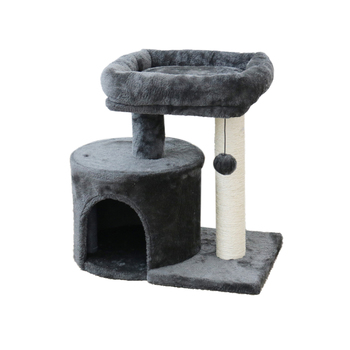 Catio Chipboard Flannel Cat Mini Scratching Tower - Black