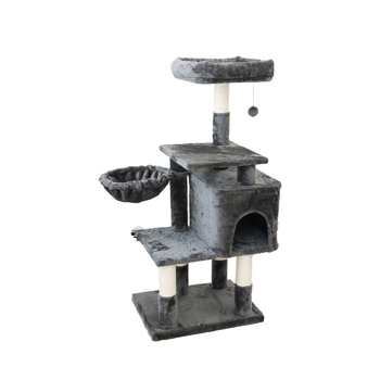 Catio 112cm Chipboard Flannel Cat Scratching Tree Abode - Black