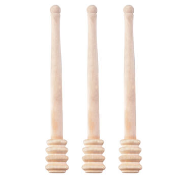 3PK Esschert Design Honey Dipper Maple Wood 17.3cm Brown