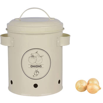 Esschert Design Onion Storage Tin Organiser 19.6m Cream