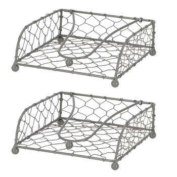 2PK Esschert Design Metal Wire Napkin Holder Home Decor 18.6cm